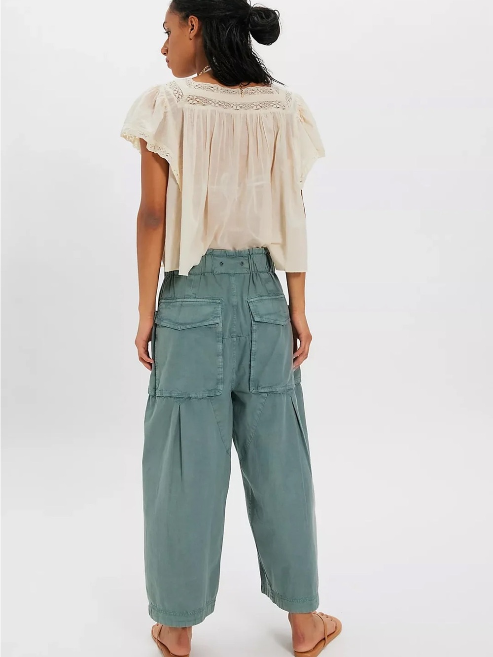 Free People Costa Straight Harem Pants/Stormy Sea - Picture 4 of 4